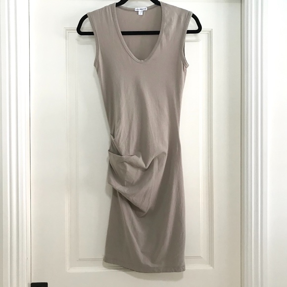 James Perse Form Fitting Dress with Rouched Side - Picture 1 of 5